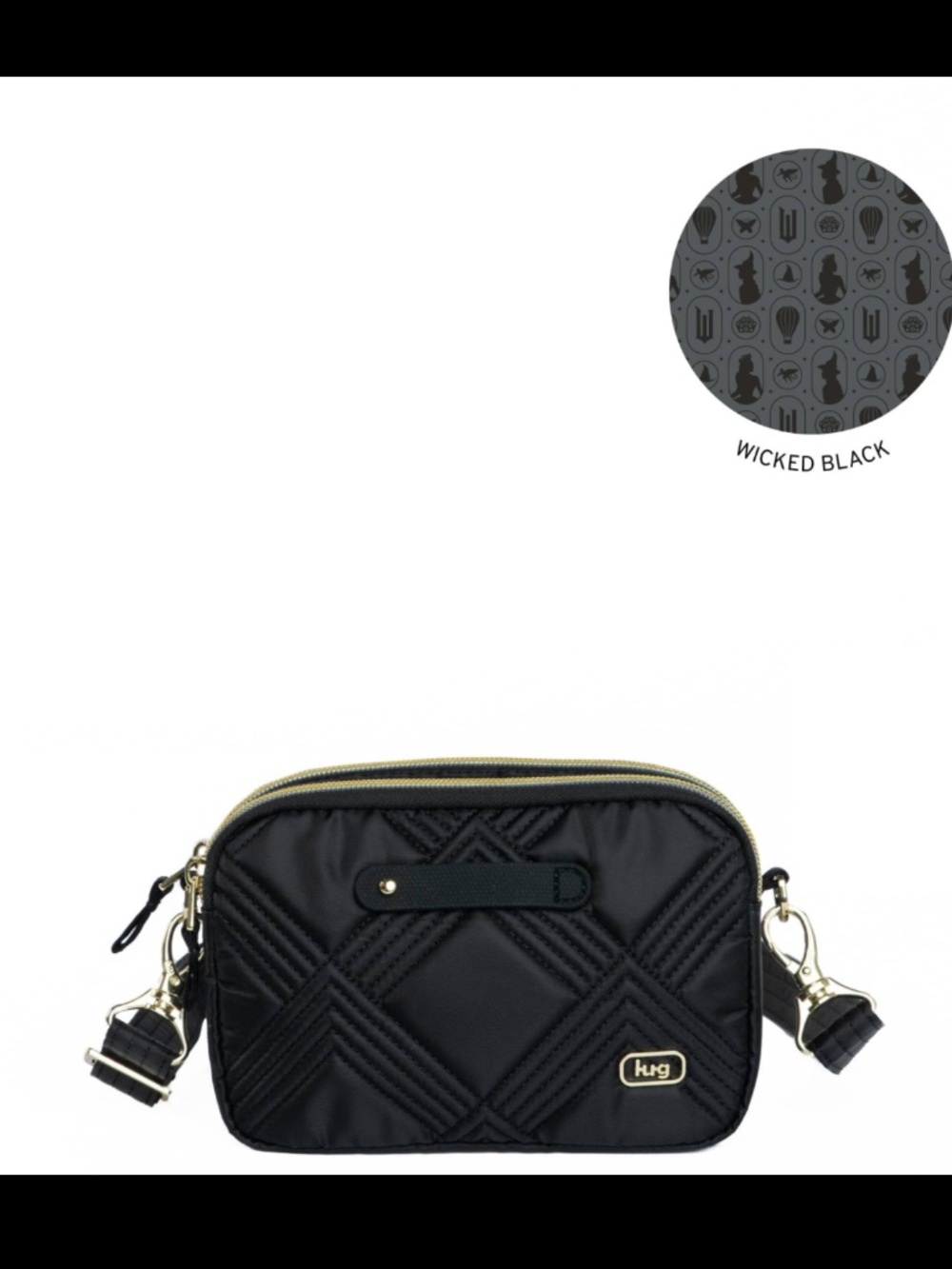 Lug WICKED Coupe 2 SE Convertible Crossbody~Wicked Black~NEW with tags